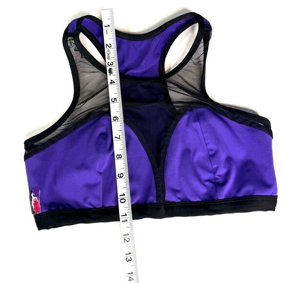 Pole Fit Purple Mesh Racerback Sports Bra – Size S – Pole Dance Activewear - Picture 3 of 4